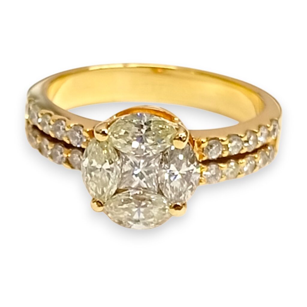 K14YG ダイヤモンド0.60ct/0.08ct 3.64g 11.5号 買取致しました！ 壱六